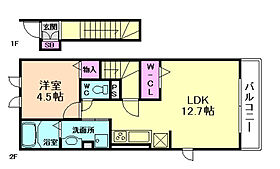 大阪府大阪市西淀川区佃1丁目（賃貸アパート1LDK・2階・46.57㎡） その2