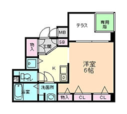 JR東西線 大阪天満宮駅 徒歩5分の賃貸マンション 1階1Kの間取り