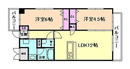 ホープハウス2 2LDKの間取図画像
