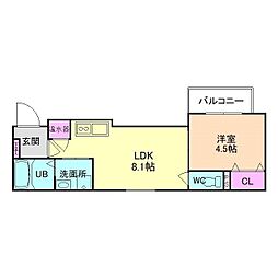 girasolkadoma 1LDKの間取図画像