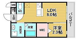 大阪市東住吉区西今川1丁目マンション 1LDKの間取図画像