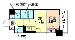 セルン新町 ワンルームの間取図画像