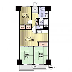 コスモハイツ玉出 3LDKの間取図画像