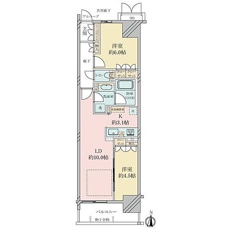 2LDK 間取り