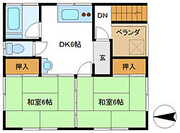 杉山荘 2DKの間取図画像