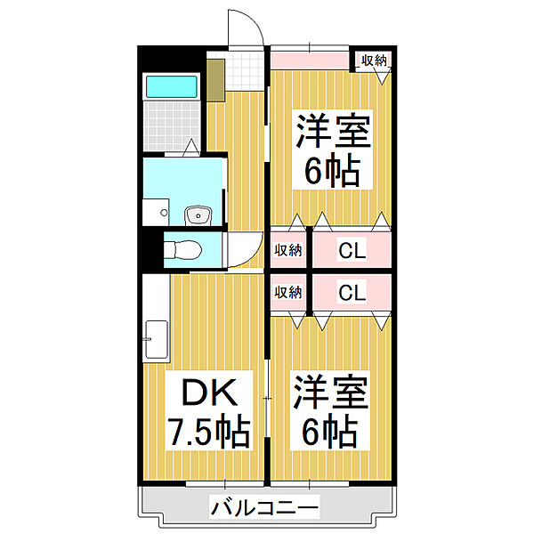 Ｆｉｎｅ　Ｓｔａｙ ｜長野県北安曇郡松川村(賃貸マンション2DK・3階・48.60㎡)の写真 その2