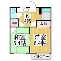 フォーブルインターＡ  ｜ 長野県安曇野市豊科南穂高（賃貸アパート2K・2階・33.33㎡） その2