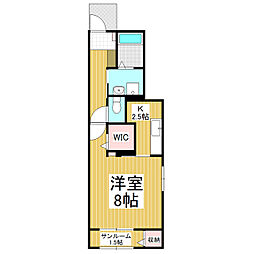 ピエナ　カーサ 1階1Kの間取り