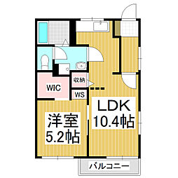 フラワーフレグランス 2階1LDKの間取り