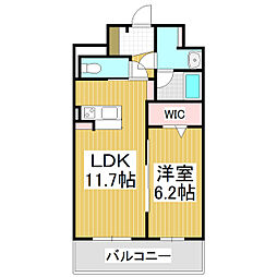 セントラル大町 7階1LDKの間取り