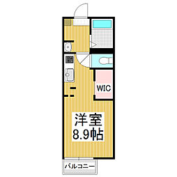 フレグランスヴィラ　B 2階ワンルームの間取り