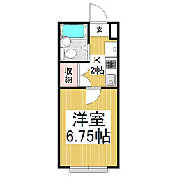 イレブンハウス 1Kの間取図画像