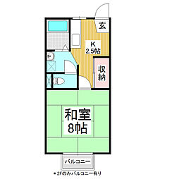 フレグランス光 1Kの間取図画像