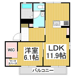 パストラル安曇野A 1LDKの間取図画像