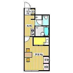 レオパレスヤバラ 1Kの間取図画像