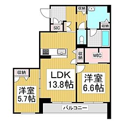 シャーメゾン蟻ケ崎 2LDKの間取図画像