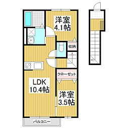 Charme Angel 2LDKの間取図画像