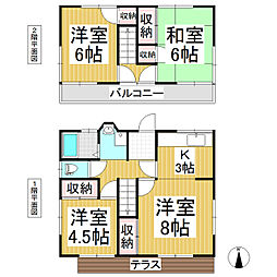 上松4丁目戸建 4Kの間取り