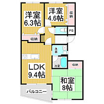 長野県長野市大字栗田（賃貸マンション3LDK・3階・70.70㎡） その2