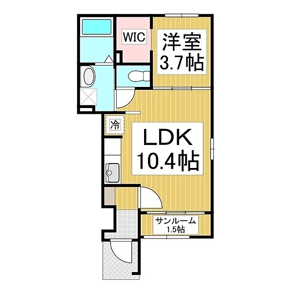 長野県長野市三輪9丁目(賃貸アパート1LDK・1階・37.93㎡)の写真 その2