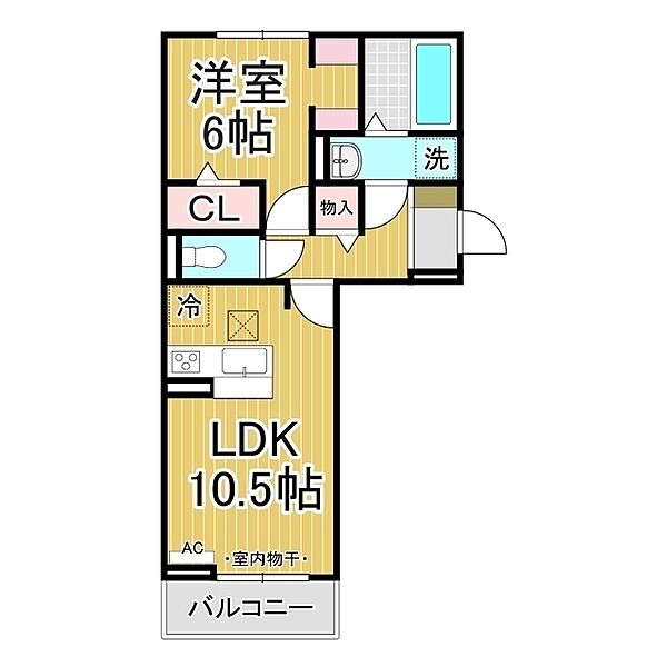 ファルコンベース若宮 ｜長野県長野市若宮2丁目(賃貸アパート1LDK・3階・42.62㎡)の写真 その2