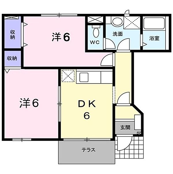 長野県長野市大字稲葉(賃貸アパート2DK・1階・44.34㎡)の写真 その2