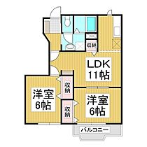 長野県長野市松岡2丁目（賃貸アパート2LDK・1階・51.79㎡） その2