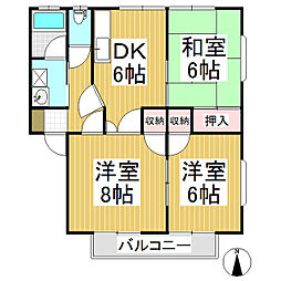 メゾンハイブリッジ　Ｓ棟 1階3DKの間取り