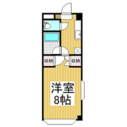 アーバンハイツ（吉田） 1階1Kの間取り