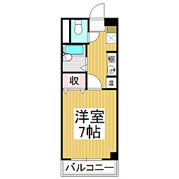 ポムルージュツルガ 3階1Kの間取り