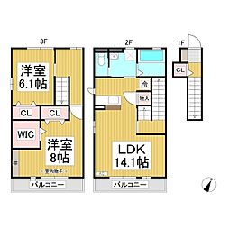 ラ・ヴェリテ 2階2LDKの間取り