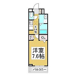 sumikawa 1Kの間取図画像