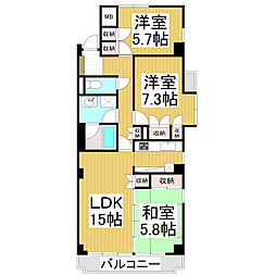 南縣レジデンス 3LDKの間取図画像