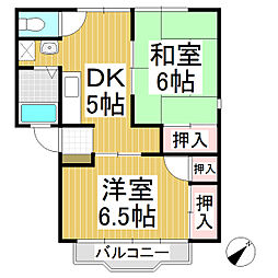 KMハイツ 2DKの間取図画像