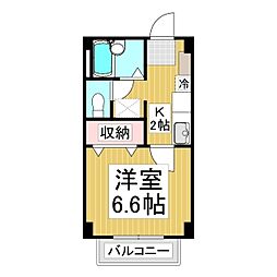 YUハイツ 1Kの間取図画像