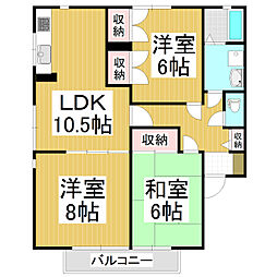 ラスベート21B 3LDKの間取図画像