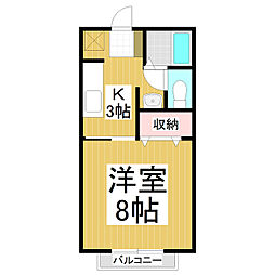 MiKiハウス 1Kの間取図画像