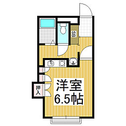 徳間コーポ ワンルームの間取図画像