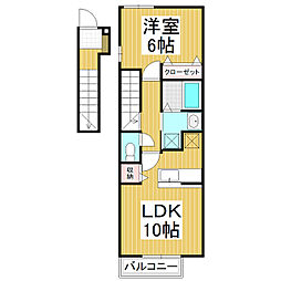 カーサセレノ 1LDKの間取図画像