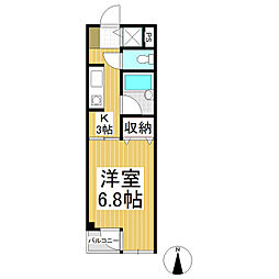 ベルメゾン辰巳 1Kの間取図画像