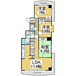 グランドメゾン長野 3LDKの間取図画像