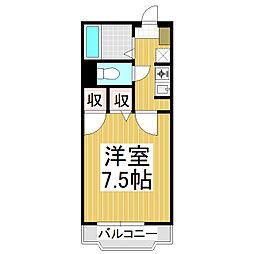グリーンブリーズハイツ 1Kの間取図画像