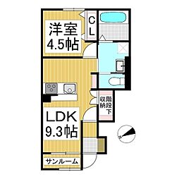 仮)長野市稲葉新築賃貸住宅 1LDKの間取図画像