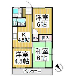 和合ハイツ 3Kの間取図画像