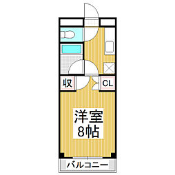 コーポソイビーンサウスツリー 1Kの間取図画像
