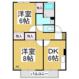 三才パレスA 2DKの間取図画像