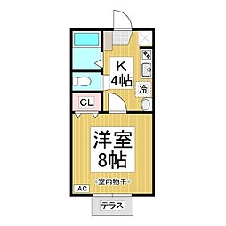 グランドール南沖B 1Kの間取図画像