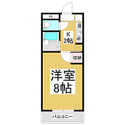 S.Kマンション 1Kの間取図画像