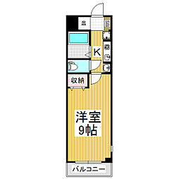 サンケープ吉田 1Kの間取図画像