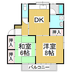 ハイツ樹下夢 2DKの間取図画像